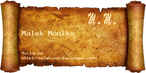 Malek Mónika névjegykártya
